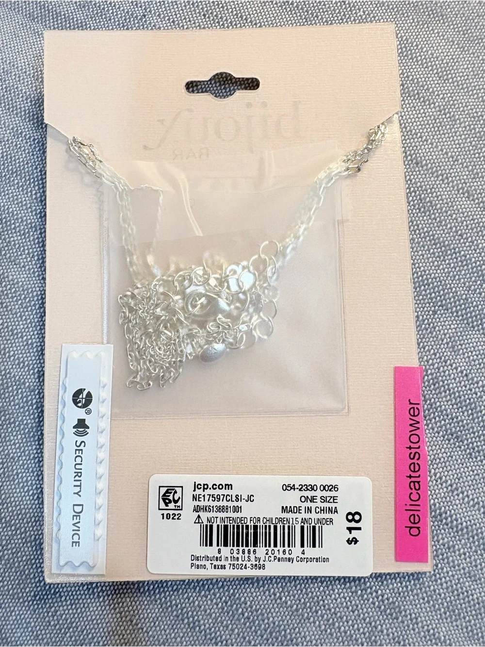 Silver Layered Lock & Key Necklace with Cubic Zirconia